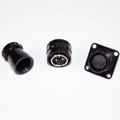 Комплект разъемов 2: XS16J2P + XS16K2A (2 пин, 1.5мм, 400В, пайка-пайка) - вилочный штекер на кабель + розеточное гнездо на панель