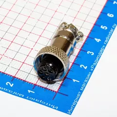 GX12-6A - штекер розеточный (12 мм "мама" 6-пин на кабель) - производство CZPCon