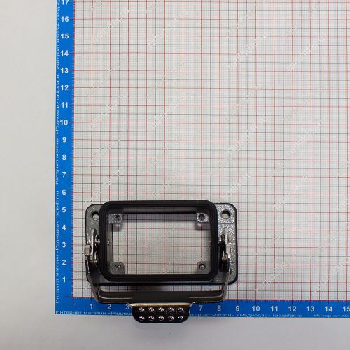 H6B-AG-LB - корпус низкий для разъема HE-006-M/F на панель, с фиксатором (IP65, 80х43.5х28.5мм) - производство HAOGNCN