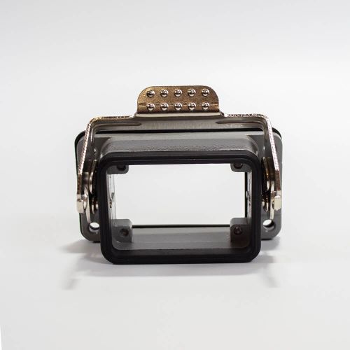 H6B-AG-LB - корпус низкий для разъема HE-006-M/F на панель, с фиксатором (IP65, 80х43.5х28.5мм) - производство HAOGNCN