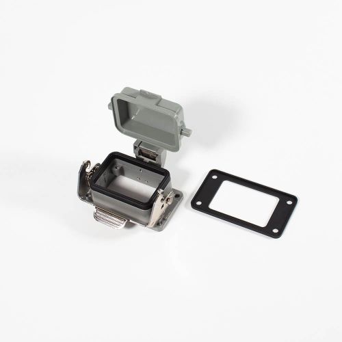 H6B-AG-LB - корпус низкий для разъема HE-006-M/F на панель, с фиксатором (IP65, 80х43.5х28.5мм) - производство HAOGNCN