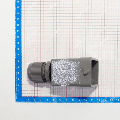 H6B-TGH-PG21 - корпус высокий для разъема HE-006-M/F на кабель, с прямым кабельным вводом PG21 (IP65,кабель Ø13÷18мм, 60.6х44х72мм) - производство HAOGNCN