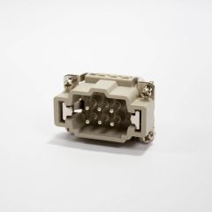 HE-006-M - разъем прямой, кабельная розетка со штырями &quot;папа&quot; (2 ряда, 6+1&quot;земля&quot;, 500В/16А, 51х34х32.4мм) - производство HAOGNCN