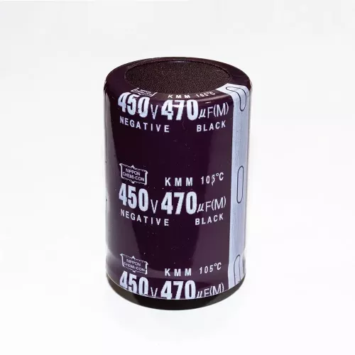 470 мкФ х 450 В конденсатор электролитический (35х50 мм, 105°C, KMM, 470UF*450V) - ДЕМОНТАЖ!!!