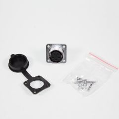 WS20K5Z1 - цилиндрический разъём 20мм с резьбовым соединением: гнездовая розетка на панель с квадратным фланцем (5 конт._Ø1мм, 500В, 10А) - производство CiXu