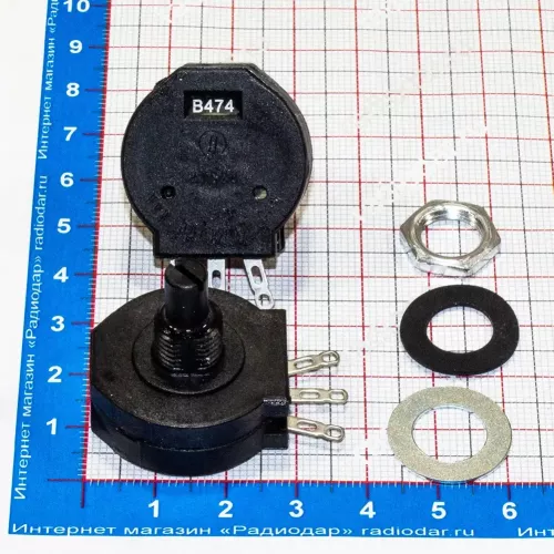 RVS28P-B474-K20 - переменный резистор (474к, 2Вт, 3 выв., RVS28) - производство Hungyun
