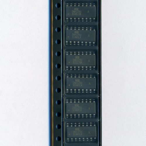 INA125UA/2K5 - инструментальный операционный усилитель с прецизионным ИОН (DC 2.7В÷36В@±, 0.2В/мкс, G=4÷10000, SOIC-16) - оригинал TI