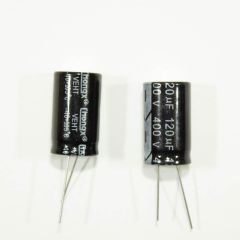 120мкФ*400В -электролитический конденсатор (120uF/400V, ±20%, VEHT, -40+105°C, 18*30мм) - CHONGX