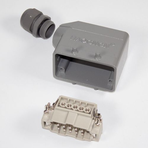 HDC-HE-010-1 - вилочный штекер на кабель (тип контактов "ПАПА") - модель №1