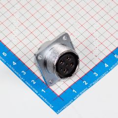 WS20K6Z1 - цилиндрический разъём 20мм с резьбовым соединением: гнездовая розетка на панель с квадратным фланцем (6 конт._Ø1мм, 500В, 10А) - производство CiXu