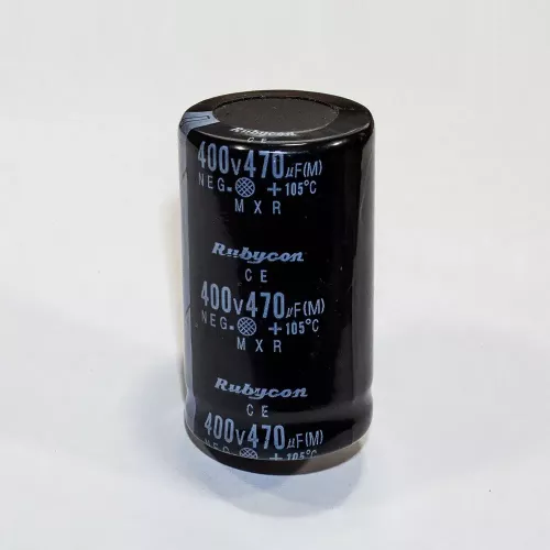 470 мкФ х 400 В конденсатор электролитический (470UF/400V, 30х50 мм, 105°C, MXR, snap in) -Rubycon -ДЕМОНТАЖ!!!