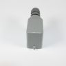 H10B-TS-2B-PG16 - корпус металлический для разъема HE-010-M/F на кабель, низкий, с боковым вводом PG16 (IP65, кабель Ø8÷14мм, 109х43.5х67мм) - производство HAOGNCN