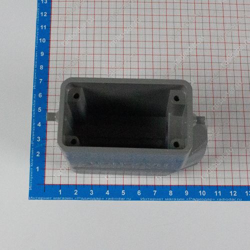 H10B-TS-2B-PG16 - корпус металлический для разъема HE-010-M/F на кабель, низкий, с боковым вводом PG16 (IP65, кабель Ø8÷14мм, 109х43.5х67мм) - производство HAOGNCN