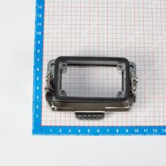 H10B-AG-LB - корпус низкий для разъема HE-010-M/F на панель, с фиксатором (IP65, 93х43.5х28.5мм) - производство HAOGNCN