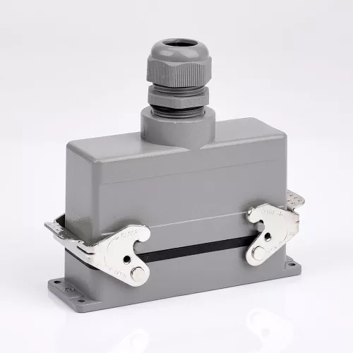 HDC-HE-024-2 -комплект промышленного разъема (500В, 24пин*16А, IP65, на кабель+на панель) - мод.02