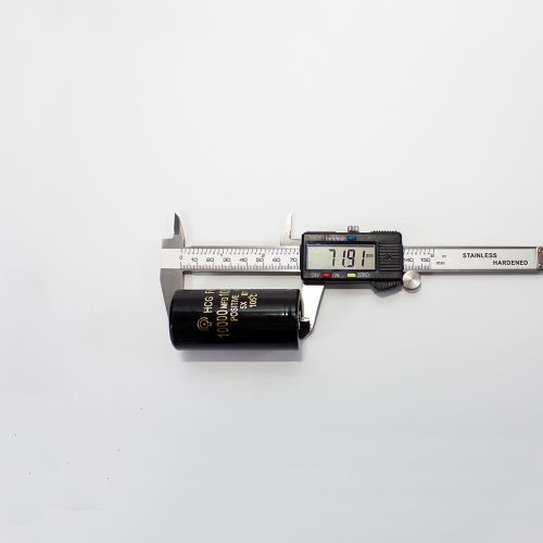 10000мкФ * 100В - электролитический конденсатор с выводами под пайку (10000uF, 100V, 105°C, HGC FA, Snap-IN, Ø35*70mm) - оригинал HITACHI