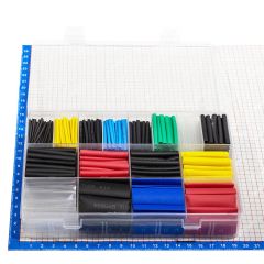 Набор термоусадочных трубок (11 вариантов, всего 580 штук, пластиковый бокс)