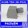 H10B-TSH-2B-PG21 - корпус металлический для разъема HE-010-M/F на кабель, высокий, с боковым вводом PG21 (IP65, кабель Ø13÷18мм, 100х43.5х74мм) - производство HAOGNCN