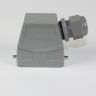 H10B-TSH-2B-PG21 - корпус металлический для разъема HE-010-M/F на кабель, высокий, с боковым вводом PG21 (IP65, кабель Ø13÷18мм, 100х43.5х74мм) - производство HAOGNCN