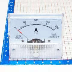 85C1-200A/75mV -стрелочный амперметр постоянного тока (200А, через шунт 75мВ, 2.5, 64-56мм) - ZHFU