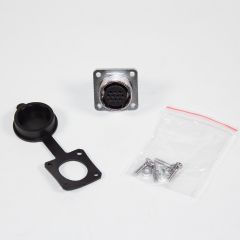 WS20K10Z1 - цилиндрический разъём 20мм с резьбовым соединением: гнездовая розетка на панель с квадратным фланцем (10 конт._Ø1мм, 500В, 10А) - производство CiXu