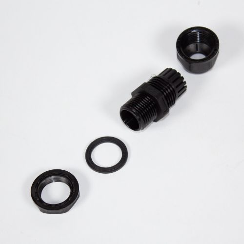 M18L-0510 - прямой кабельный ввод удлиненного типа М-L_15х18мм (кабель Ø5÷10мм, PA66_черный нейлон, -40~+100°C, IP66) - производство Zhejiang