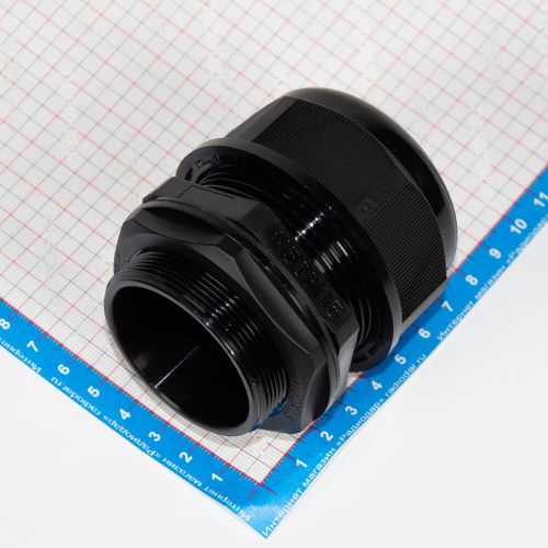 M50-3238 - прямой кабельный ввод типа М_18х50мм (кабель Ø32÷38мм, PA66_черный нейлон, -40~+100°C, IP66) - производство Zhejiang