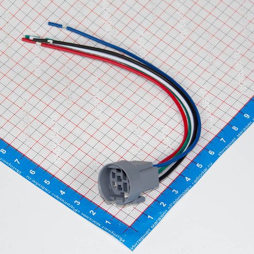 HSC22-11E/5P/15 - сокет-терминал для 5-контактных кнопок 22 мм с подсветкой (провода 15см, до AC 220В/2A) - производство HUSA