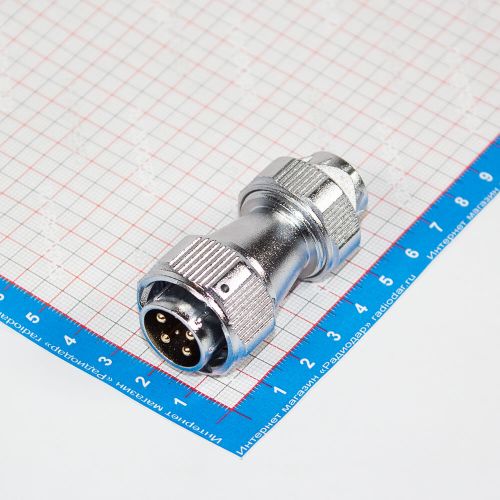 WY20J6TE1 - разъем "вилка" с 6-мя контактами типа "папа" с креплением на кабель (500В, 15А) - производство CiXu