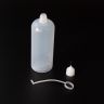 ФД120-1Б-С - пластиковый флакон-дозатор с тонким металлическим наконечником (120мл., прозрачная ёмкость, белая крышка, силиконовый колпачок)