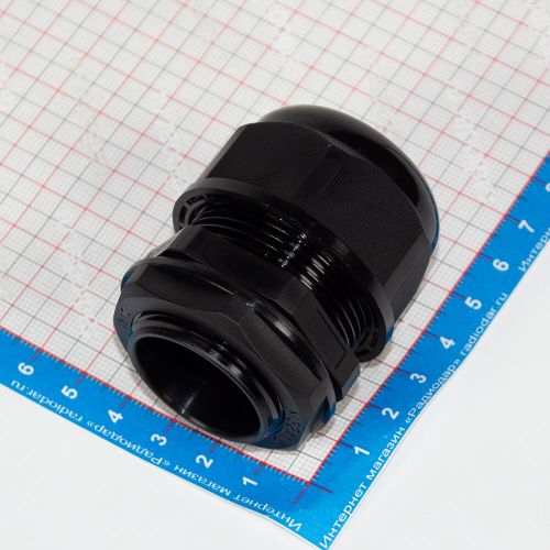 M32-1825 - прямой кабельный ввод типа М_12х32мм (кабель Ø18÷25мм, PA66_черный нейлон, -40~+100°C, IP66) - производство Zhejiang