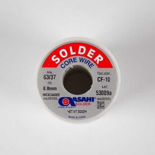 Asahi Sn63Pb37CF-10-500g - профессиональный припой с безотмывочным флюсом CF-10 (Sn63/Pb37, катушка, 0.5кг) - оригинал Asahi