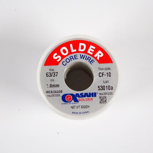 Asahi Sn63Pb37CF-10-500g - профессиональный припой с безотмывочным флюсом CF-10 (Sn63/Pb37, катушка, 0.5кг) - оригинал Asahi
