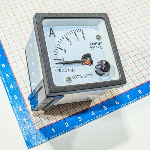99T1-5A -стрелочный амперметр переменного тока (0-5А, 2.5, 48*48*57мм) -производство ZHFU
