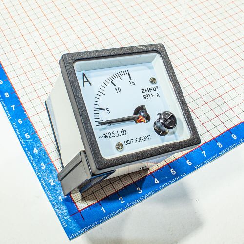 99T1-15A -стрелочный амперметр переменного тока (0-15А, 2.5, 48*48*57мм) -производство ZHFU