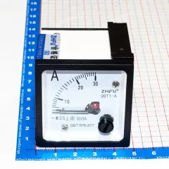 99T1-30/5A -стрелочный амперметр переменного тока (30А, через тр-р 30/5А, 2.5, 48*48*57мм) - ZHFU