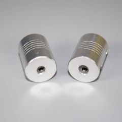 Муфта Ø6мм на Ø5мм для энкодера алюминиевая гибкая (с 4 резьбовыми фиксаторами и демпфером, Ø19хL25мм)