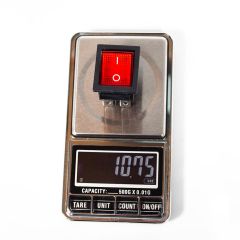 KCD4-201RED - 2-х позиционный клавишный переключатель на панель (2 групп.*250В, 16А, 4-пин ON-OFF, 31*25мм, красный)