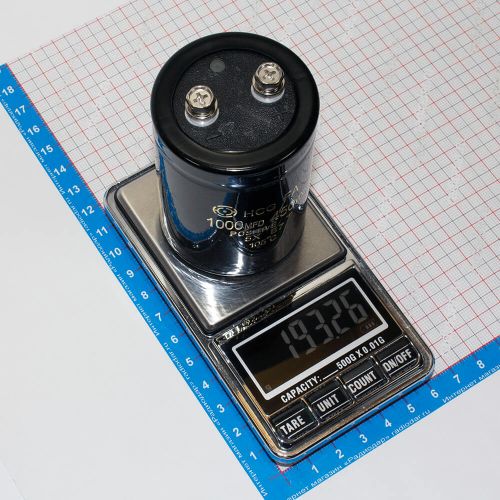 HCG FA 1000мкФ * 450В - конденсатор электролитический (1000мкФ±20%, 450В, 105°С, болт, D50хL70мм) - Hitachi ДЕМОНТАЖ!