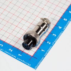 GX12-6A - разъём вилка на кабель с гнездовыми контактами (6 пин, 220В, 5А) - производство CiXu