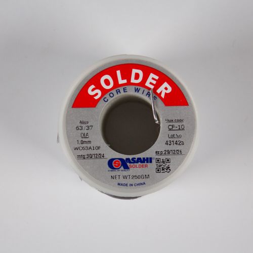 Asahi Sn63Pb37CF-10-250g - профессиональный припой с безотмывочным флюсом CF-10 (Sn63/Pb37, катушка, 0.25кг) - оригинал Asahi