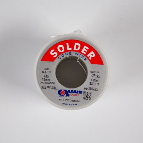 Asahi Sn63Pb37CF-10-250g - профессиональный припой с безотмывочным флюсом CF-10 (Sn63/Pb37, катушка, 0.25кг) - оригинал Asahi
