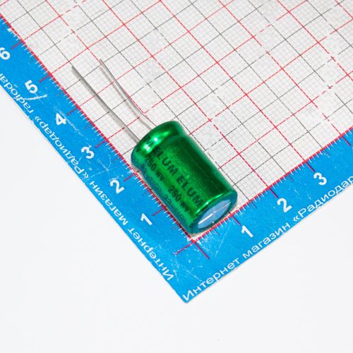 ELUM 22UF250V NP - неполярный электролитический конденсатор (22мкФ/250В, 105°С, алюминиевый, радиальный, Ø13хL20мм)