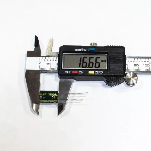 1000 мкФ*25 В электролитический конденсатор (1000uF/25V, ±20%, LowESR, -40+105°C, 10*17мм) производство JCCON