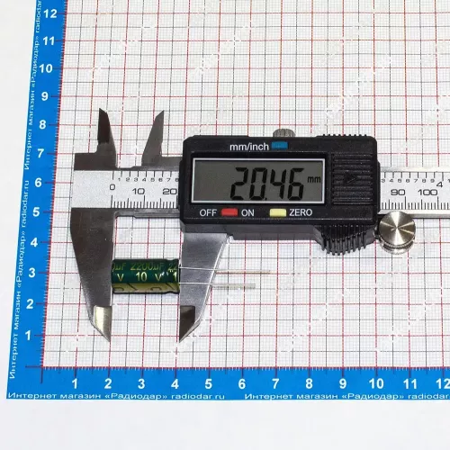 2200 мкФ*10 В электролитический конденсатор (2200uF/10V, ±20%, LESR, -40+105°C, 10*20мм) производство MosCap