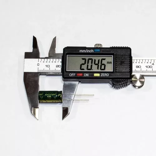 2200 мкФ*10 В электролитический конденсатор (2200uF/10V, ±20%, LESR, -40+105°C, 10*20мм) производство MosCap