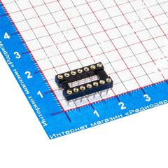 SCSM-14 TRS-14 -цанговая панелька для микросхем в корпусе DIP-14 (шаг 2.54мм)