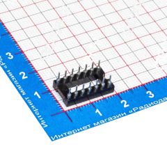 SCSM-14 TRS-14 -цанговая панелька для микросхем в корпусе DIP-14 (шаг 2.54мм)