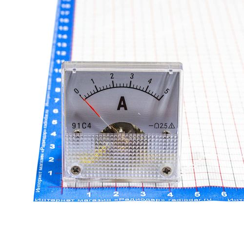 91C4-5A -стрелочный амперметр постоянного тока (0-5А, 2.5, 45*45мм) - ZHFU
