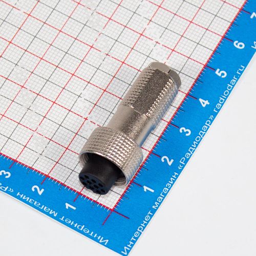 12G-10A - розеточный разъём "на кабель" с 10 контактами "мама" (220В, 5А) - производство CiXu